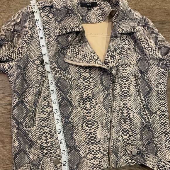 FATE by LFD Snake Print Sueded Moto Jacket S - Picture 3 of 5